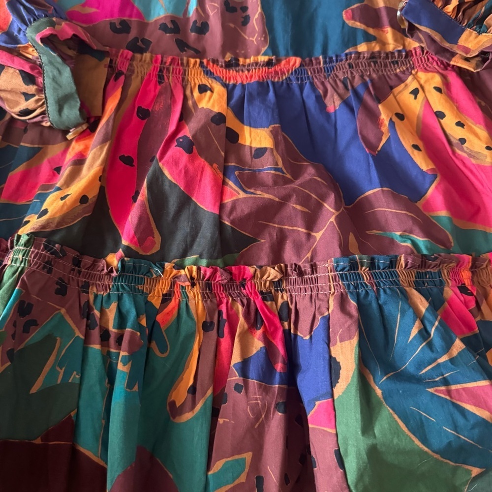 FARM Rio Vibrant Banana Multicolor Mini Dress, Size XS, Long Sleeve Dress - Picture 7 of 7